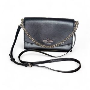Kate Spade Carson Black Saffiano Leather Convertible Crossbody Shoulder Bag